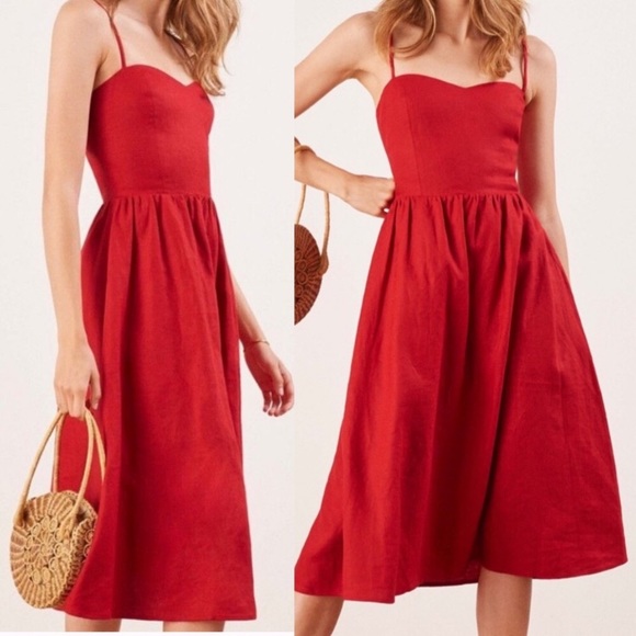 Reformation Dresses & Skirts - Reformation Olivia dress- red sweetheart tank NWT
